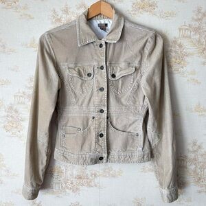 Vintage 90s y2k Forever 21 tan corduroy western yoke fairycore cargo jacket S
